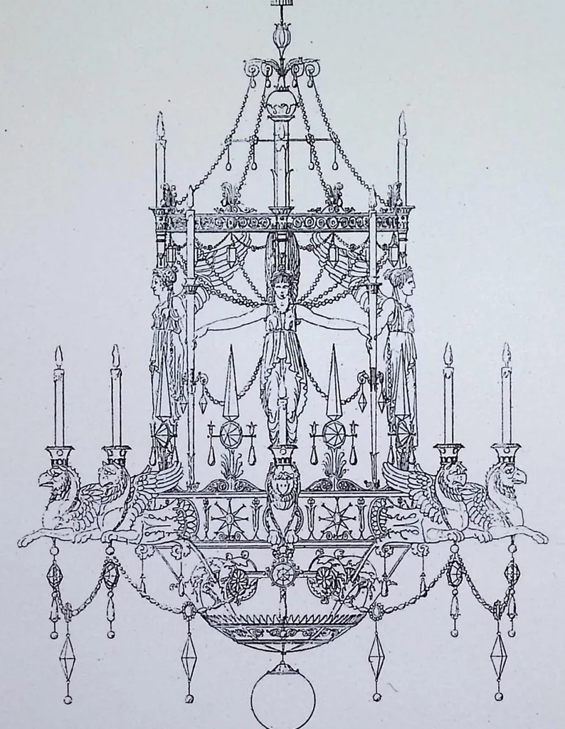 An illustration from Style Empire: Interior Decorations, Furniture, Etc., Etc. Executed after Designs by Ch. Percier and P. F. L. Fontaine, 1895, leaf 22