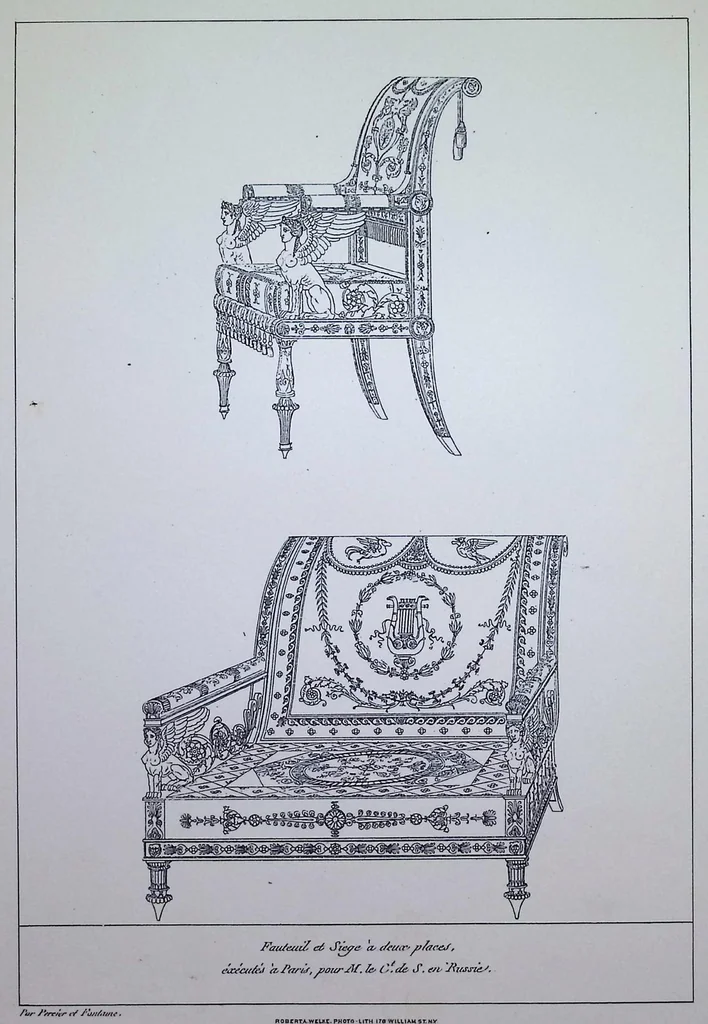 An illustration from Style Empire: Interior Decorations, Furniture, Etc., Etc. Executed after Designs by Ch. Percier and P. F. L. Fontaine, 1895, leaf 52