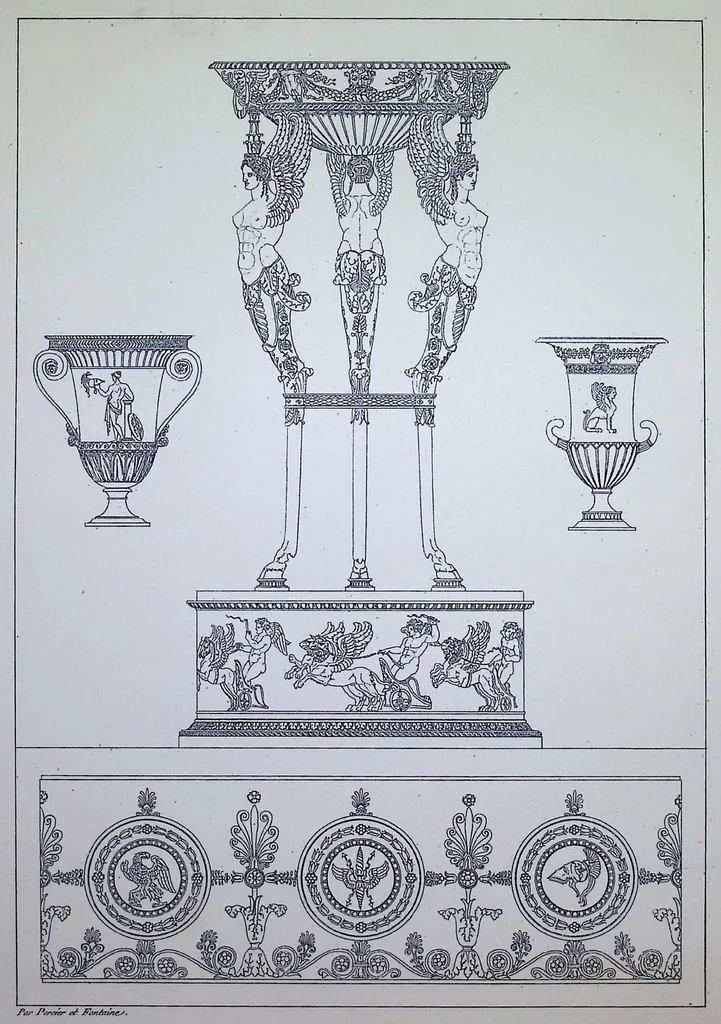 An illustration from Style Empire: Interior Decorations, Furniture, Etc., Etc. Executed after Designs by Ch. Percier and P. F. L. Fontaine, 1895, leaf 60