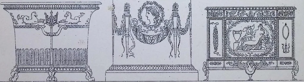 An illustration from Style Empire: Interior Decorations, Furniture, Etc., Etc. Executed after Designs by Ch. Percier and P. F. L. Fontaine, 1895, leaf 96