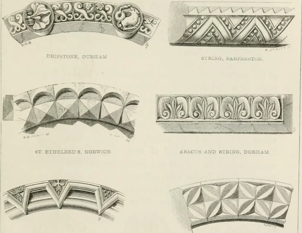An illustration from An attempt to discriminate the styles of architecture in England : from the Conquest to the Reformation : with a sketch of the Grecian and Roman orders : notices of numerous British edifices :and some remarks on the architecture of a part of France, 1848, leaf 138