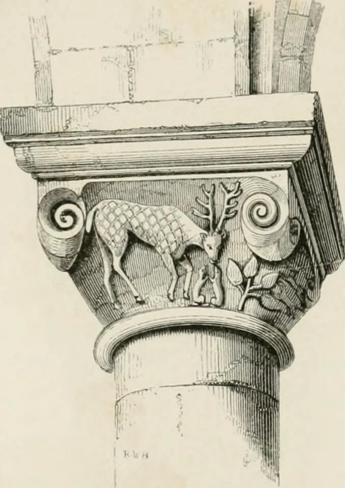 An illustration from An attempt to discriminate the styles of architecture in England : from the Conquest to the Reformation : with a sketch of the Grecian and Roman orders : notices of numerous British edifices :and some remarks on the architecture of a part of France, 1848, leaf 141