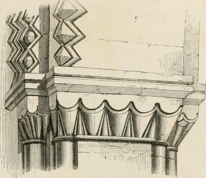 An illustration from An attempt to discriminate the styles of architecture in England : from the Conquest to the Reformation : with a sketch of the Grecian and Roman orders : notices of numerous British edifices :and some remarks on the architecture of a part of France, 1848, leaf 142