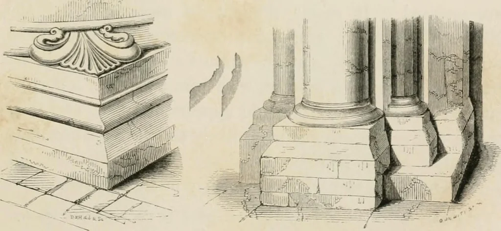 An illustration from An attempt to discriminate the styles of architecture in England : from the Conquest to the Reformation : with a sketch of the Grecian and Roman orders : notices of numerous British edifices :and some remarks on the architecture of a part of France, 1848, leaf 142