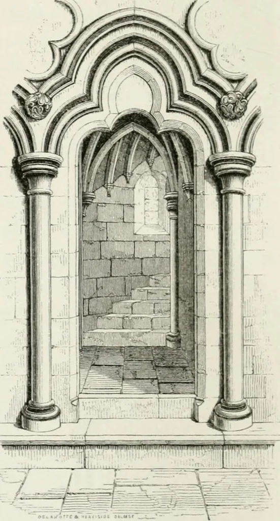 An illustration from An attempt to discriminate the styles of architecture in England : from the Conquest to the Reformation : with a sketch of the Grecian and Roman orders : notices of numerous British edifices :and some remarks on the architecture of a part of France, 1848, leaf 159