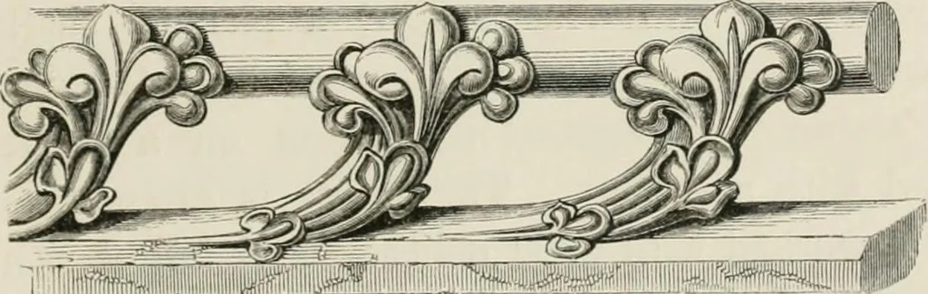 An illustration from An attempt to discriminate the styles of architecture in England : from the Conquest to the Reformation : with a sketch of the Grecian and Roman orders : notices of numerous British edifices :and some remarks on the architecture of a part of France, 1848, leaf 160