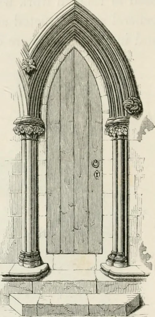 An illustration from An attempt to discriminate the styles of architecture in England : from the Conquest to the Reformation : with a sketch of the Grecian and Roman orders : notices of numerous British edifices :and some remarks on the architecture of a part of France, 1848, leaf 161