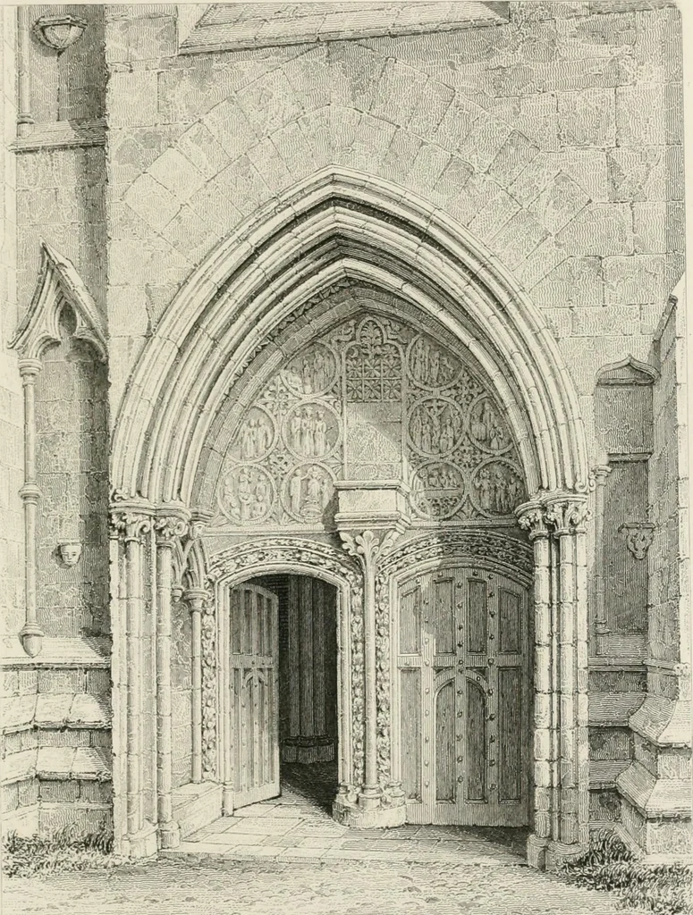 An illustration from An attempt to discriminate the styles of architecture in England : from the Conquest to the Reformation : with a sketch of the Grecian and Roman orders : notices of numerous British edifices :and some remarks on the architecture of a part of France, 1848, leaf 162