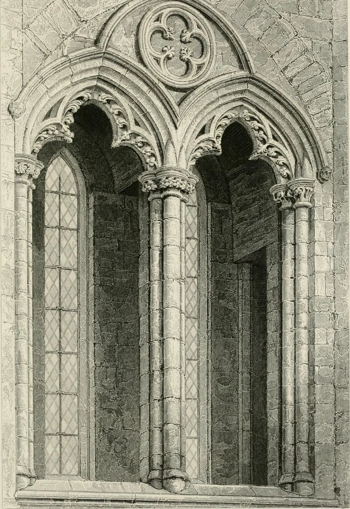 An illustration from An attempt to discriminate the styles of architecture in England : from the Conquest to the Reformation : with a sketch of the Grecian and Roman orders : notices of numerous British edifices :and some remarks on the architecture of a part of France, 1848, leaf 166