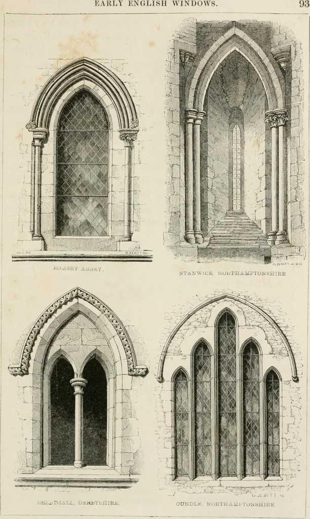 An illustration from An attempt to discriminate the styles of architecture in England : from the Conquest to the Reformation : with a sketch of the Grecian and Roman orders : notices of numerous British edifices :and some remarks on the architecture of a part of France, 1848, leaf 168