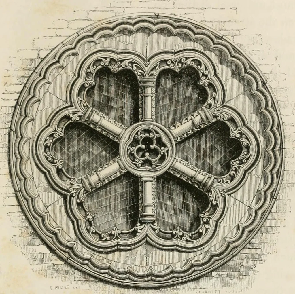 An illustration from An attempt to discriminate the styles of architecture in England : from the Conquest to the Reformation : with a sketch of the Grecian and Roman orders : notices of numerous British edifices :and some remarks on the architecture of a part of France, 1848, leaf 170