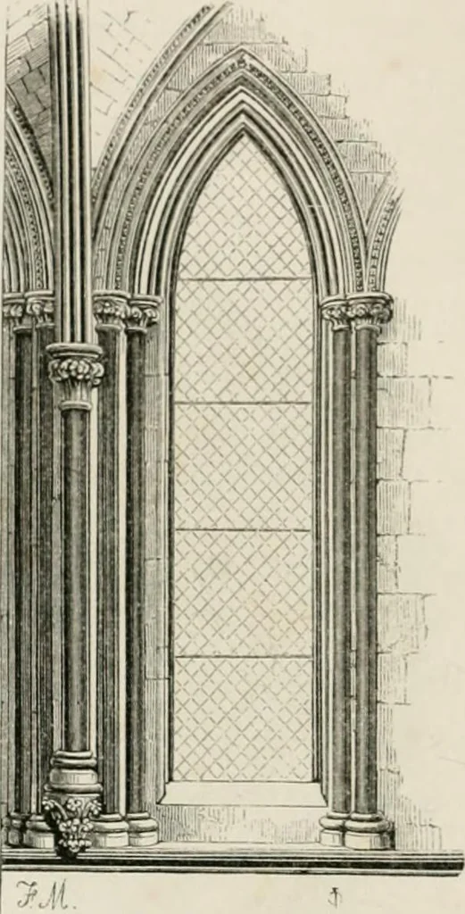 An illustration from An attempt to discriminate the styles of architecture in England : from the Conquest to the Reformation : with a sketch of the Grecian and Roman orders : notices of numerous British edifices :and some remarks on the architecture of a part of France, 1848, leaf 171