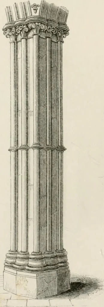 An illustration from An attempt to discriminate the styles of architecture in England : from the Conquest to the Reformation : with a sketch of the Grecian and Roman orders : notices of numerous British edifices :and some remarks on the architecture of a part of France, 1848, leaf 177