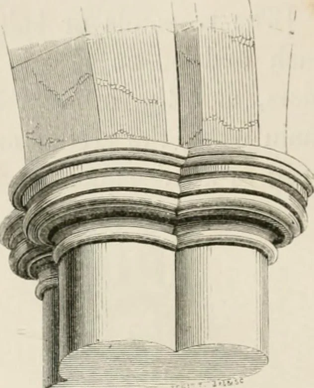 An illustration from An attempt to discriminate the styles of architecture in England : from the Conquest to the Reformation : with a sketch of the Grecian and Roman orders : notices of numerous British edifices :and some remarks on the architecture of a part of France, 1848, leaf 179
