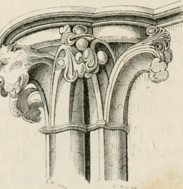 An illustration from An attempt to discriminate the styles of architecture in England : from the Conquest to the Reformation : with a sketch of the Grecian and Roman orders : notices of numerous British edifices :and some remarks on the architecture of a part of France, 1848, leaf 179