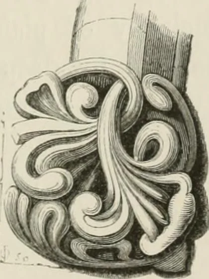 An illustration from An attempt to discriminate the styles of architecture in England : from the Conquest to the Reformation : with a sketch of the Grecian and Roman orders : notices of numerous British edifices :and some remarks on the architecture of a part of France, 1848, leaf 184