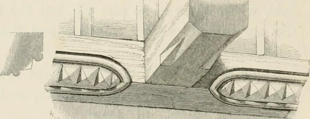 An illustration from An attempt to discriminate the styles of architecture in England : from the Conquest to the Reformation : with a sketch of the Grecian and Roman orders : notices of numerous British edifices :and some remarks on the architecture of a part of France, 1848, leaf 201