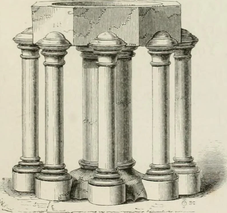 An illustration from An attempt to discriminate the styles of architecture in England : from the Conquest to the Reformation : with a sketch of the Grecian and Roman orders : notices of numerous British edifices :and some remarks on the architecture of a part of France, 1848, leaf 210