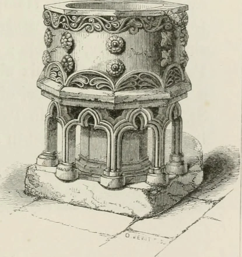 An illustration from An attempt to discriminate the styles of architecture in England : from the Conquest to the Reformation : with a sketch of the Grecian and Roman orders : notices of numerous British edifices :and some remarks on the architecture of a part of France, 1848, leaf 210