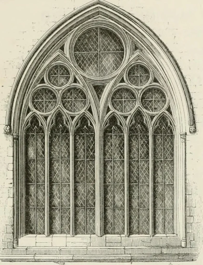 An illustration from An attempt to discriminate the styles of architecture in England : from the Conquest to the Reformation : with a sketch of the Grecian and Roman orders : notices of numerous British edifices :and some remarks on the architecture of a part of France, 1848, leaf 220