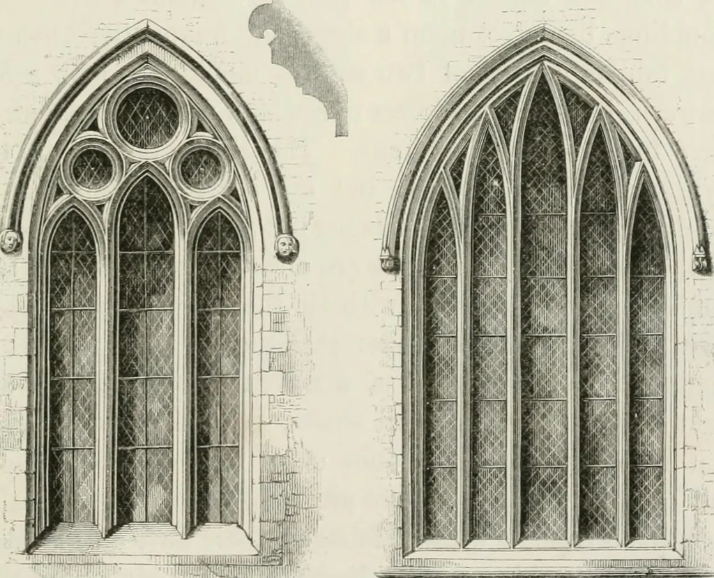 An illustration from An attempt to discriminate the styles of architecture in England : from the Conquest to the Reformation : with a sketch of the Grecian and Roman orders : notices of numerous British edifices :and some remarks on the architecture of a part of France, 1848, leaf 220
