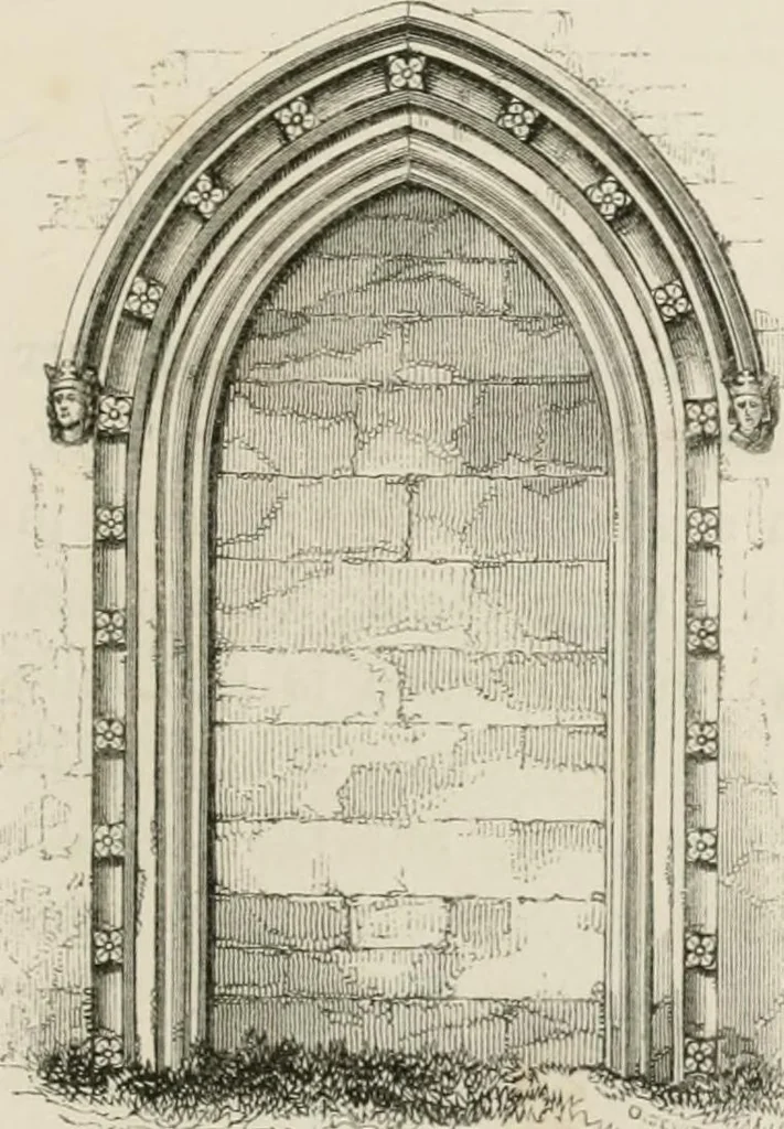 An illustration from An attempt to discriminate the styles of architecture in England : from the Conquest to the Reformation : with a sketch of the Grecian and Roman orders : notices of numerous British edifices :and some remarks on the architecture of a part of France, 1848, leaf 222