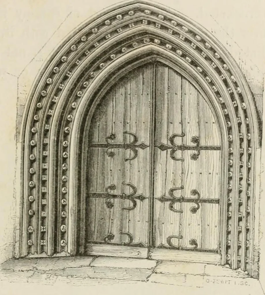 An illustration from An attempt to discriminate the styles of architecture in England : from the Conquest to the Reformation : with a sketch of the Grecian and Roman orders : notices of numerous British edifices :and some remarks on the architecture of a part of France, 1848, leaf 224
