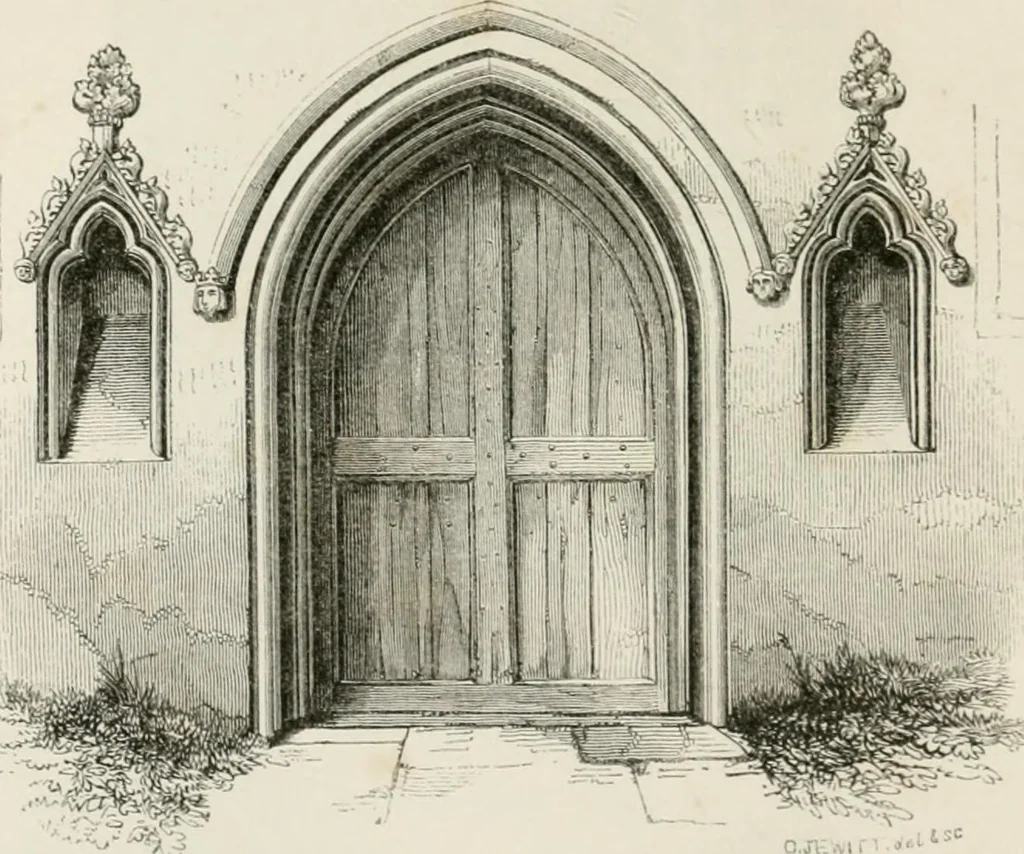 An illustration from An attempt to discriminate the styles of architecture in England : from the Conquest to the Reformation : with a sketch of the Grecian and Roman orders : notices of numerous British edifices :and some remarks on the architecture of a part of France, 1848, leaf 225