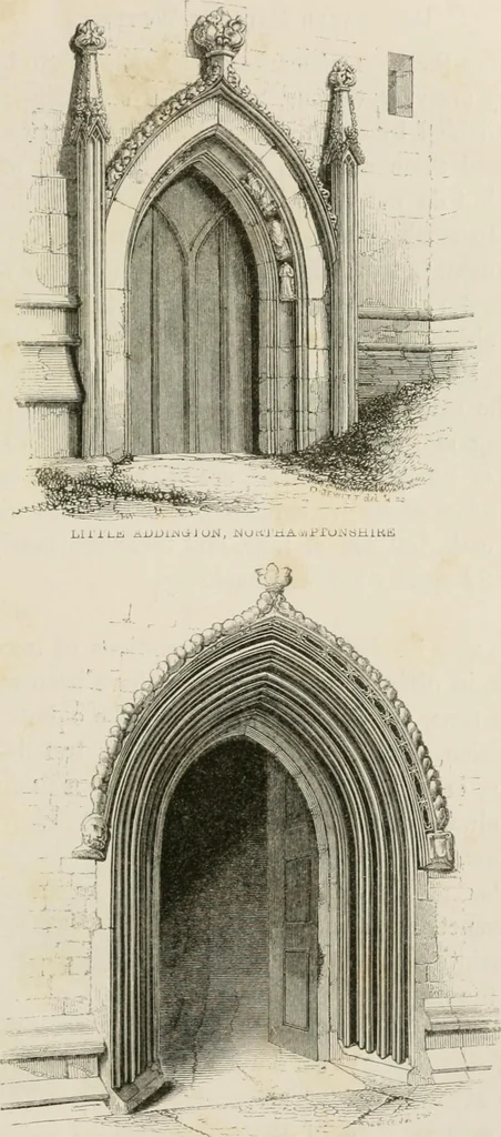 An illustration from An attempt to discriminate the styles of architecture in England : from the Conquest to the Reformation : with a sketch of the Grecian and Roman orders : notices of numerous British edifices :and some remarks on the architecture of a part of France, 1848, leaf 226