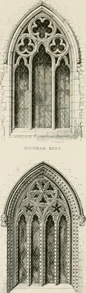 An illustration from An attempt to discriminate the styles of architecture in England : from the Conquest to the Reformation : with a sketch of the Grecian and Roman orders : notices of numerous British edifices :and some remarks on the architecture of a part of France, 1848, leaf 229