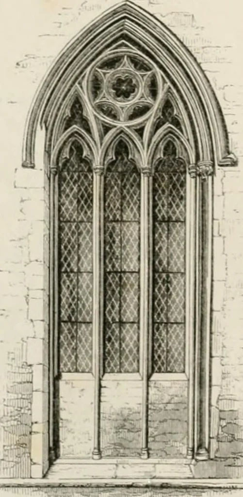 An illustration from An attempt to discriminate the styles of architecture in England : from the Conquest to the Reformation : with a sketch of the Grecian and Roman orders : notices of numerous British edifices :and some remarks on the architecture of a part of France, 1848, leaf 229