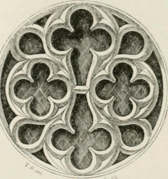 An illustration from An attempt to discriminate the styles of architecture in England : from the Conquest to the Reformation : with a sketch of the Grecian and Roman orders : notices of numerous British edifices :and some remarks on the architecture of a part of France, 1848, leaf 235