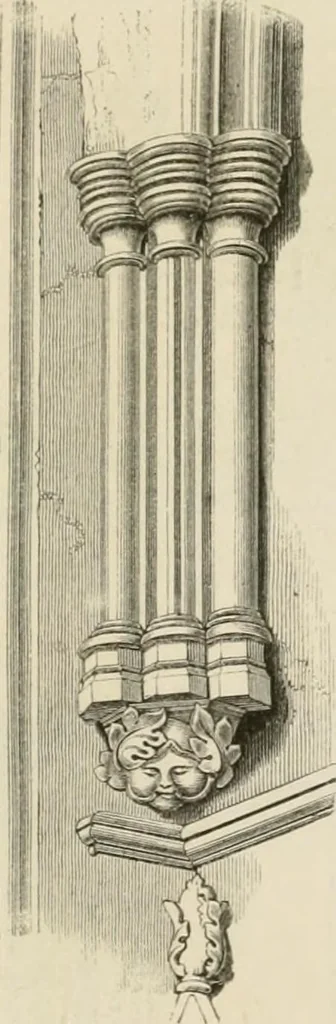 An illustration from An attempt to discriminate the styles of architecture in England : from the Conquest to the Reformation : with a sketch of the Grecian and Roman orders : notices of numerous British edifices :and some remarks on the architecture of a part of France, 1848, leaf 244