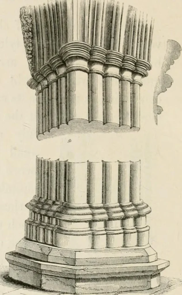 An illustration from An attempt to discriminate the styles of architecture in England : from the Conquest to the Reformation : with a sketch of the Grecian and Roman orders : notices of numerous British edifices :and some remarks on the architecture of a part of France, 1848, leaf 245