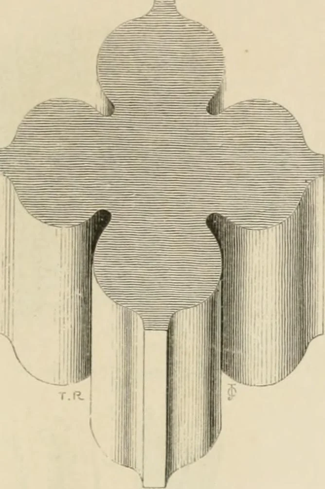 An illustration from An attempt to discriminate the styles of architecture in England : from the Conquest to the Reformation : with a sketch of the Grecian and Roman orders : notices of numerous British edifices :and some remarks on the architecture of a part of France, 1848, leaf 246