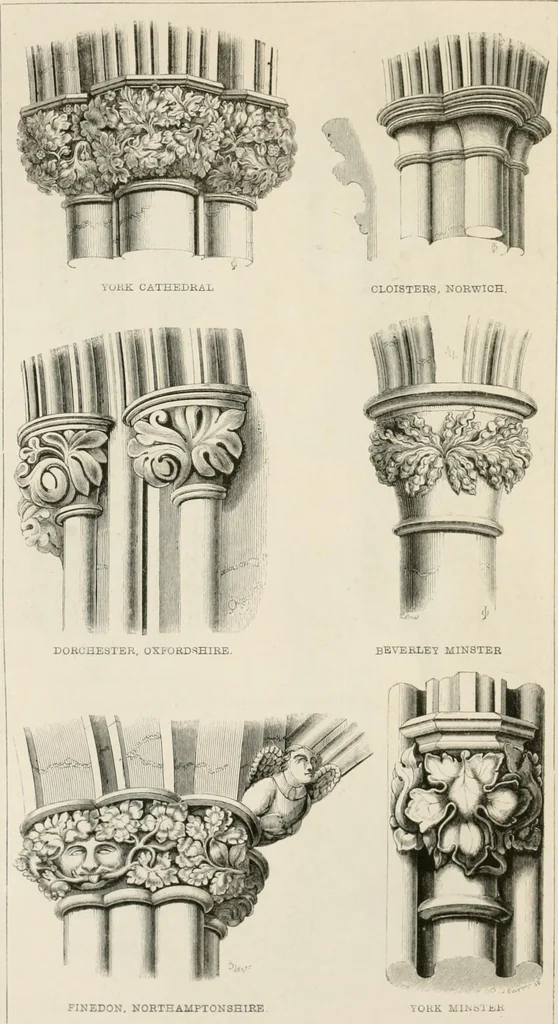 An illustration from An attempt to discriminate the styles of architecture in England : from the Conquest to the Reformation : with a sketch of the Grecian and Roman orders : notices of numerous British edifices :and some remarks on the architecture of a part of France, 1848, leaf 247