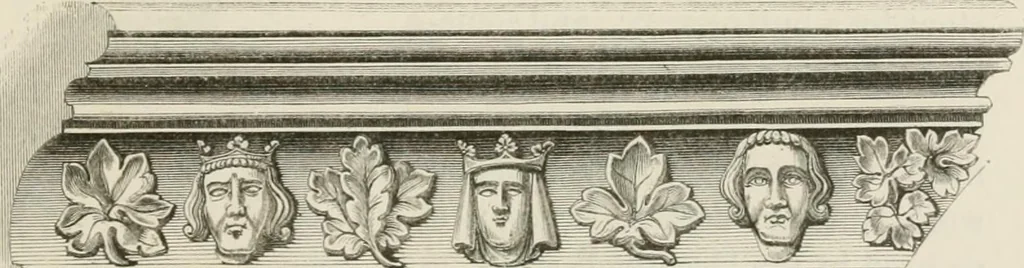 An illustration from An attempt to discriminate the styles of architecture in England : from the Conquest to the Reformation : with a sketch of the Grecian and Roman orders : notices of numerous British edifices :and some remarks on the architecture of a part of France, 1848, leaf 252