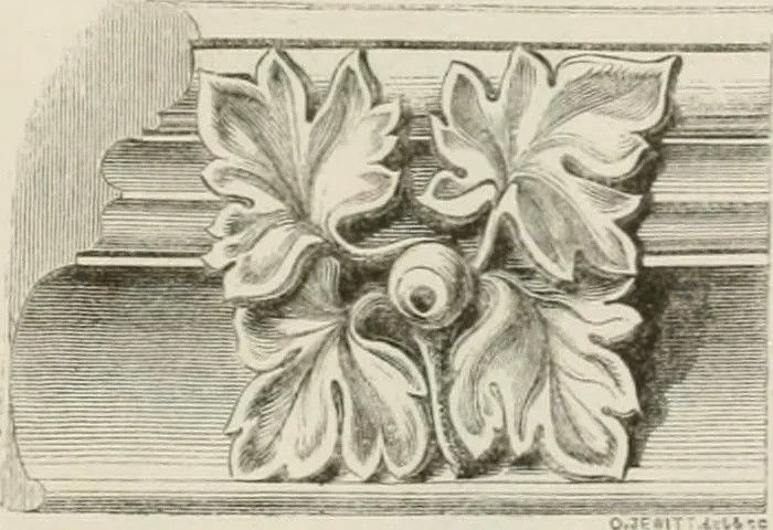 An illustration from An attempt to discriminate the styles of architecture in England : from the Conquest to the Reformation : with a sketch of the Grecian and Roman orders : notices of numerous British edifices :and some remarks on the architecture of a part of France, 1848, leaf 252