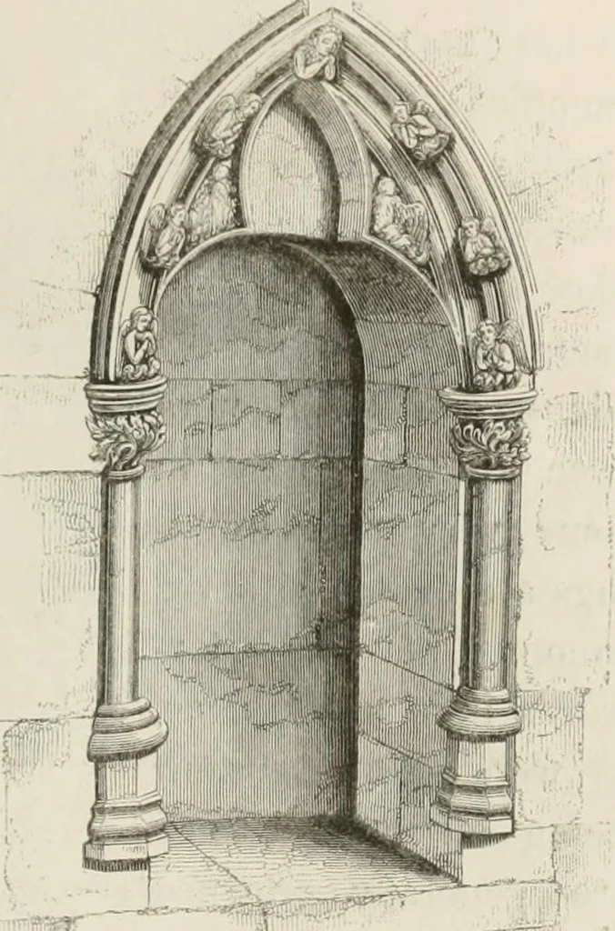 An illustration from An attempt to discriminate the styles of architecture in England : from the Conquest to the Reformation : with a sketch of the Grecian and Roman orders : notices of numerous British edifices :and some remarks on the architecture of a part of France, 1848, leaf 256