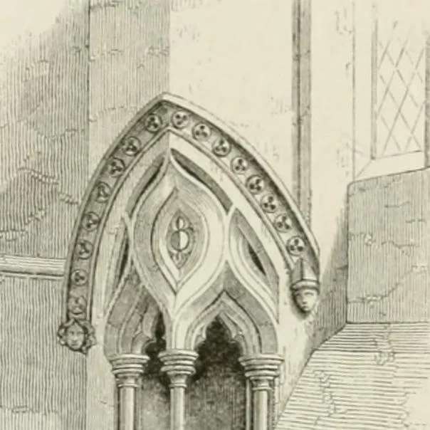 An illustration from An attempt to discriminate the styles of architecture in England : from the Conquest to the Reformation : with a sketch of the Grecian and Roman orders : notices of numerous British edifices :and some remarks on the architecture of a part of France, 1848, leaf 257