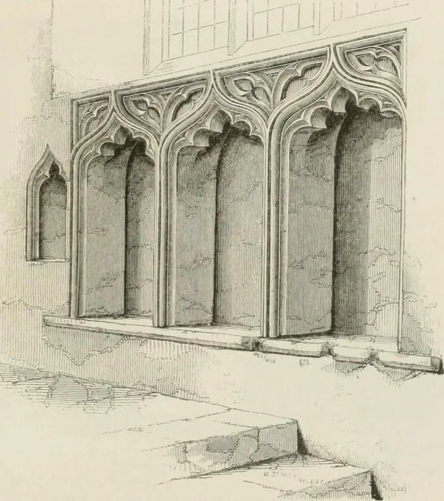 An illustration from An attempt to discriminate the styles of architecture in England : from the Conquest to the Reformation : with a sketch of the Grecian and Roman orders : notices of numerous British edifices :and some remarks on the architecture of a part of France, 1848, leaf 258
