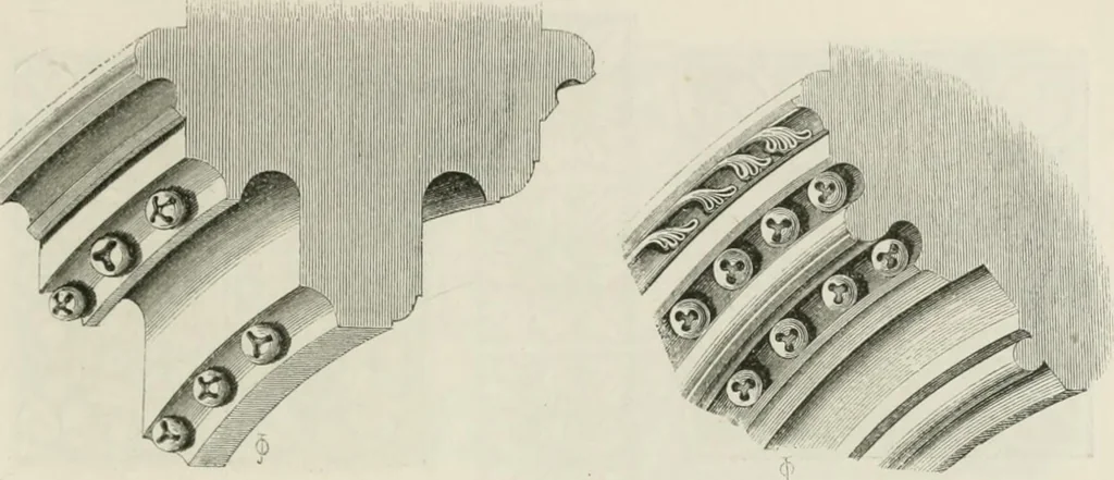 An illustration from An attempt to discriminate the styles of architecture in England : from the Conquest to the Reformation : with a sketch of the Grecian and Roman orders : notices of numerous British edifices :and some remarks on the architecture of a part of France, 1848, leaf 262