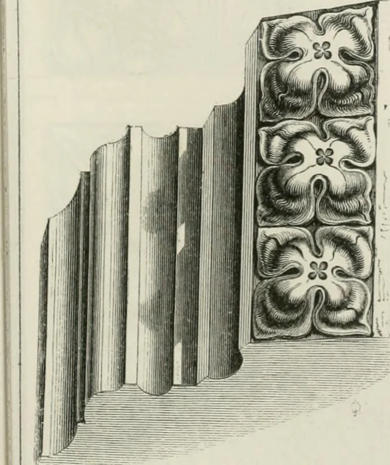 An illustration from An attempt to discriminate the styles of architecture in England : from the Conquest to the Reformation : with a sketch of the Grecian and Roman orders : notices of numerous British edifices :and some remarks on the architecture of a part of France, 1848, leaf 262