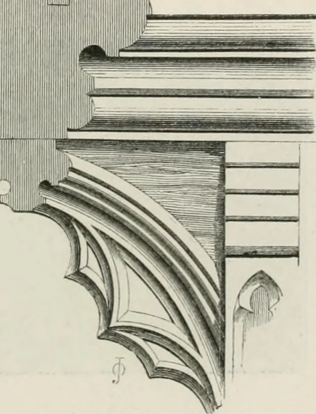 An illustration from An attempt to discriminate the styles of architecture in England : from the Conquest to the Reformation : with a sketch of the Grecian and Roman orders : notices of numerous British edifices :and some remarks on the architecture of a part of France, 1848, leaf 262