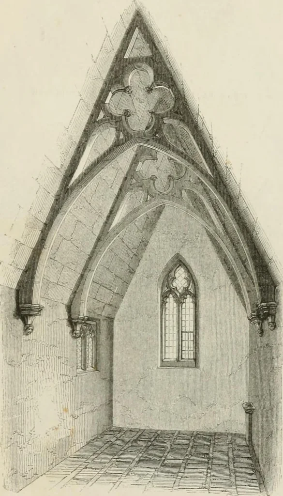 An illustration from An attempt to discriminate the styles of architecture in England : from the Conquest to the Reformation : with a sketch of the Grecian and Roman orders : notices of numerous British edifices :and some remarks on the architecture of a part of France, 1848, leaf 272