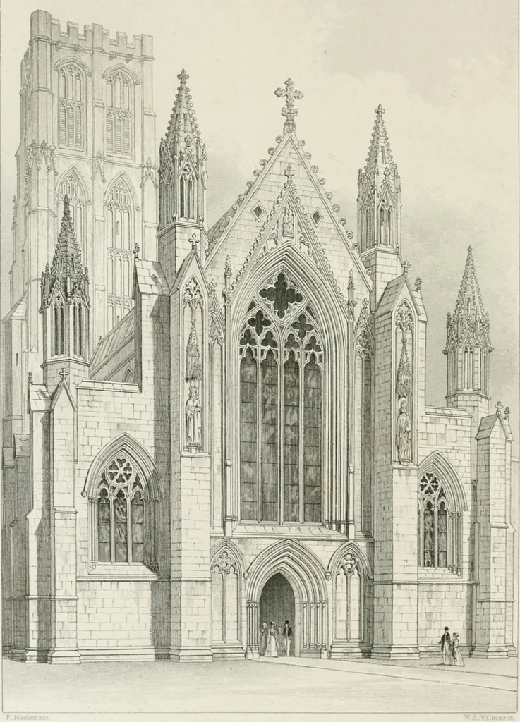 An illustration from An attempt to discriminate the styles of architecture in England : from the Conquest to the Reformation : with a sketch of the Grecian and Roman orders : notices of numerous British edifices :and some remarks on the architecture of a part of France, 1848, leaf 277