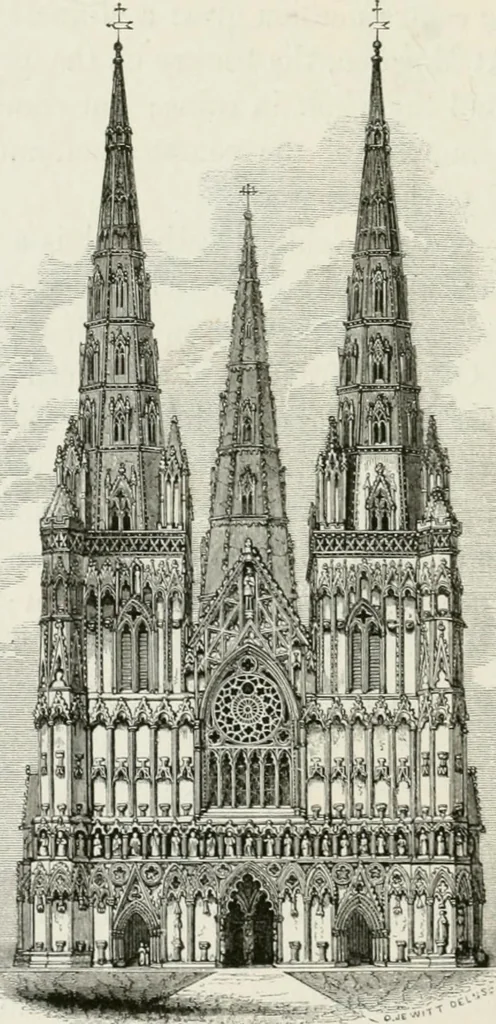 An illustration from An attempt to discriminate the styles of architecture in England : from the Conquest to the Reformation : with a sketch of the Grecian and Roman orders : notices of numerous British edifices :and some remarks on the architecture of a part of France, 1848, leaf 279