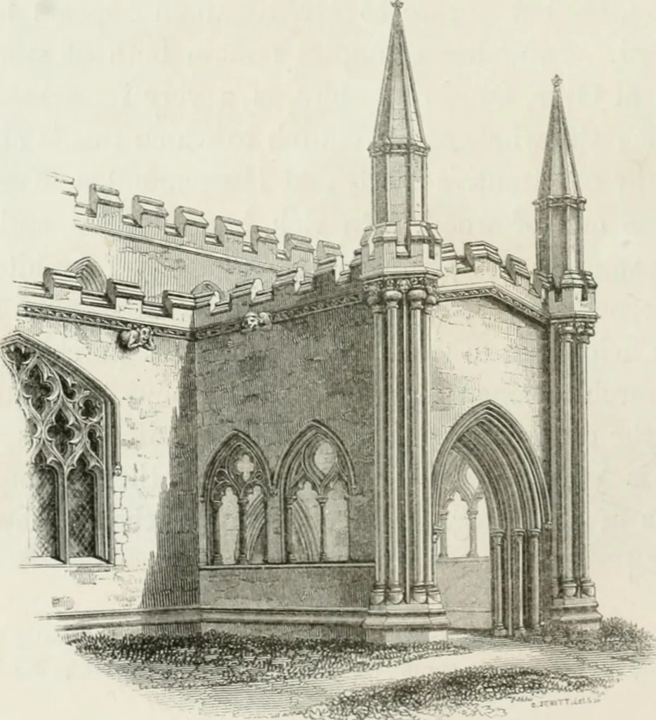 An illustration from An attempt to discriminate the styles of architecture in England : from the Conquest to the Reformation : with a sketch of the Grecian and Roman orders : notices of numerous British edifices :and some remarks on the architecture of a part of France, 1848, leaf 283