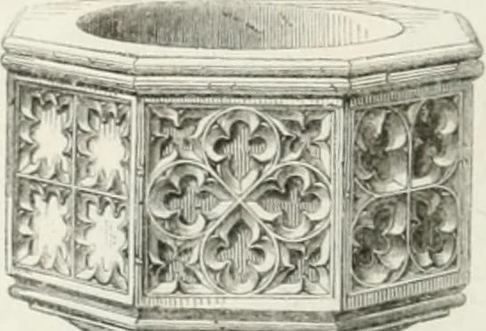 An illustration from An attempt to discriminate the styles of architecture in England : from the Conquest to the Reformation : with a sketch of the Grecian and Roman orders : notices of numerous British edifices :and some remarks on the architecture of a part of France, 1848, leaf 285