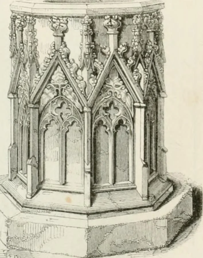An illustration from An attempt to discriminate the styles of architecture in England : from the Conquest to the Reformation : with a sketch of the Grecian and Roman orders : notices of numerous British edifices :and some remarks on the architecture of a part of France, 1848, leaf 285